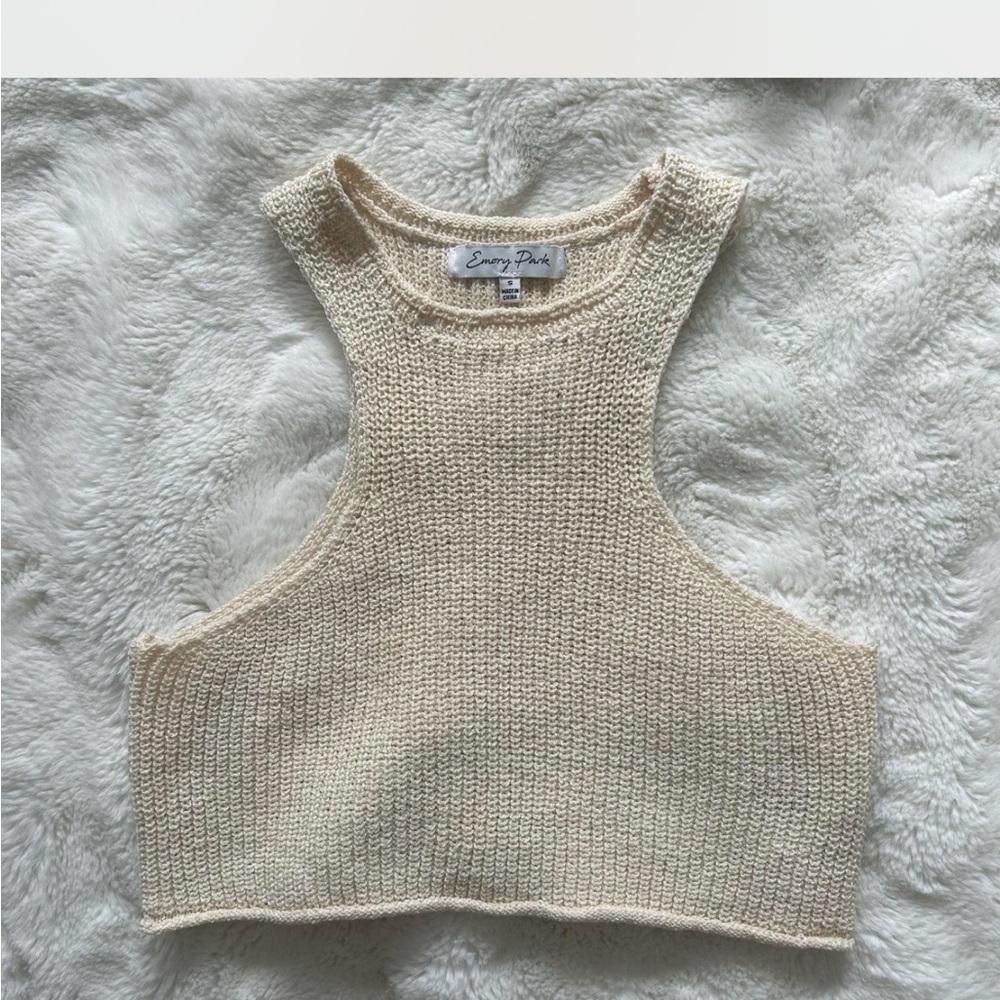 Urban Outfitters Beige Knit Crop Top
